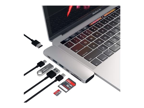 Satechi Aluminum Type-C Pro Hub Adapter - telakointiasema - USB-C / Thunderbolt 3 - HDMI