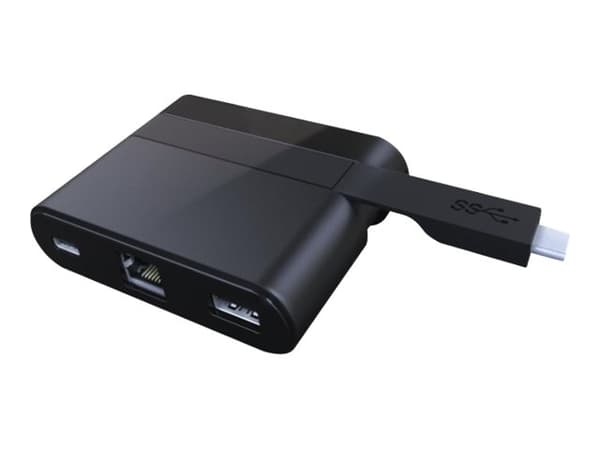 CLUB3D USB Type-C to Ethernet + USB 3.0 + USB Type-C Charging Mini Dock, Langallinen, USB 3.2 Gen 1 (3.1 Gen 1) Type-C, 10,100,1000 Mbit/s, Musta, Ro