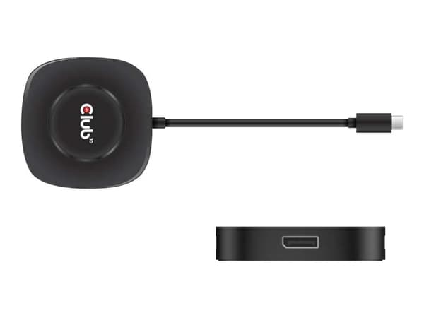 CLUB3D USB TYPE C 3.2 GEN1 MULTISTREAM TRANSPORT MST HUB DISPLAY PORT 1.4 TRIPLE MONITOR, DisplayPort male, Displayport female, 0,13 m, Musta