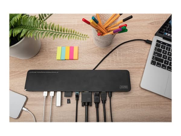 DIGITUS DA-70868 - Telakointiasema - USB-C - VGA, HDMI, DP - GigE