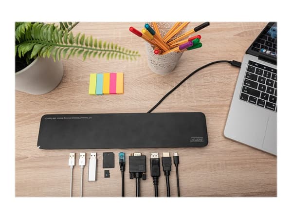 DIGITUS DA-70868 - Telakointiasema - USB-C - VGA, HDMI, DP - GigE