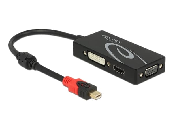 Delock - Videokonverter - DisplayPort - DVI, HDMI, VGA - svart - løsvekt