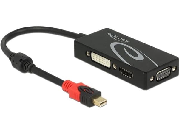 Delock - Videokonverter - DisplayPort - DVI, HDMI, VGA - svart - løsvekt