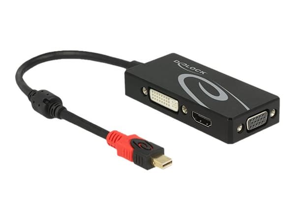 Delock - Videokonverter - DisplayPort - DVI, HDMI, VGA - svart - løsvekt