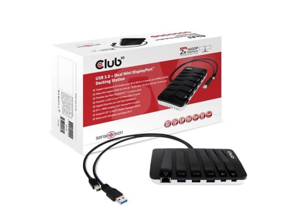 CLUB3D SenseVision USB 3.0 + Dual Mini DisplayPort™ MST Docking Station