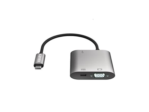 Kanex - Video- / USB-adapter - 24 pin USB-C (hann) til HD-15 (VGA), USB-type A, 24 pin USB-C (hunn) - Thunderbolt 3 - 20 V - 3 A - 1080p-støtte - rom