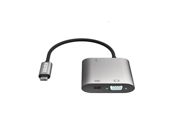 Kanex - Video- / USB-adapter - 24 pin USB-C (hann) til HD-15 (VGA), USB-type A, 24 pin USB-C (hunn) - Thunderbolt 3 - 20 V - 3 A - 1080p-støtte - rom