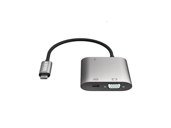 Kanex - Video- / USB-adapter - 24 pin USB-C (hann) til HD-15 (VGA), USB-type A, 24 pin USB-C (hunn) - Thunderbolt 3 - 20 V - 3 A - 1080p-støtte - rom