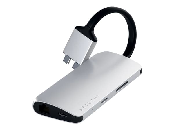 Satechi ST-TCDMMAS DUAL MULTIMEDIA ADAPTER - Telakointiasema - USB-C - 2 x HDMI - GigE