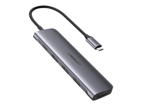 Ugreen 50209, USB 3.2 Gen 1 (3.1 Gen 1) Type-C, 60 W, Musta, Harmaa, 1 kpl