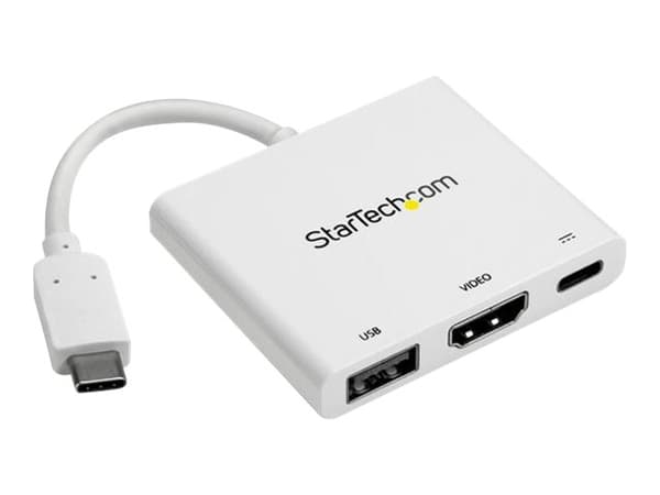 StarTech.com USB-C HDMI-sovitin - Valkoinen - 4K 30Hz - Thunderbolt 3 -yhteensopiva - Power Delivery (USB PD) - USB C Dongle (CDP2HDUACPW) - Videoada