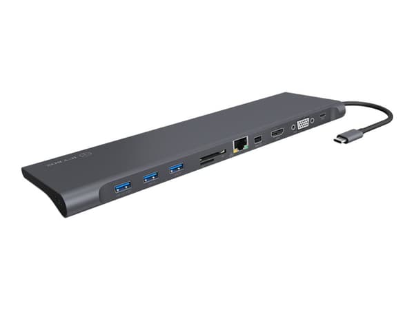 ICY BOX IB-DK2102-C - Dockningsstation - USB-C - VGA, HDMI, Mini DP - 1GbE