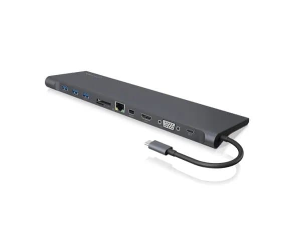 ICY BOX IB-DK2102-C - Dokkingstasjon - USB-C - VGA, HDMI, Mini DP - 1GbE
