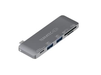 Terratec 283005, USB 3.2 Gen 1 (3.1 Gen 1) Type-C, Grå, MMC, MicroSDXC, SDXC, USB 3.2 Gen 1 (3.1 Gen 1) Type-A, USB 3.2 Gen 1 (3.1 Gen 1) Type-C, CE,