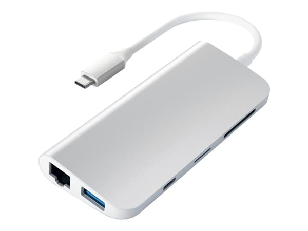 Satechi Alumiininen Type-C multimediasovitin - telakointiasema - USB-C - Mini DP - GigE