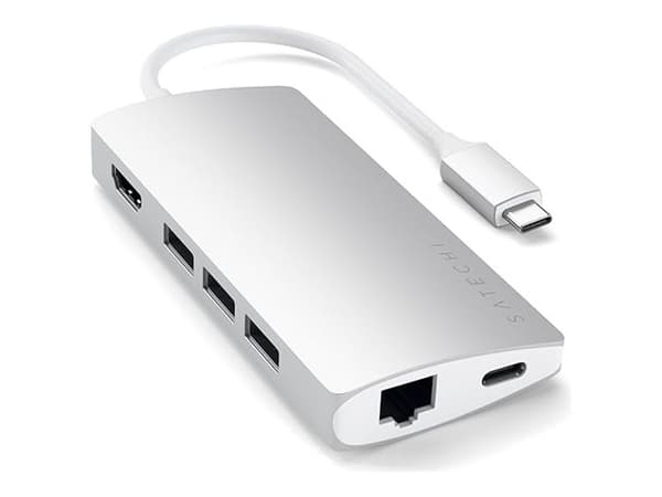 Satechi ST-TCMA2S, USB 3.2 Gen 1 (3.1 Gen 1) Type-C, HDMI, RJ-45, USB 3.2 Gen 1 (3.1 Gen 1) Type-C, MicroSD (TransFlash), SD, 5000 Mbit/s, 3840 x 216