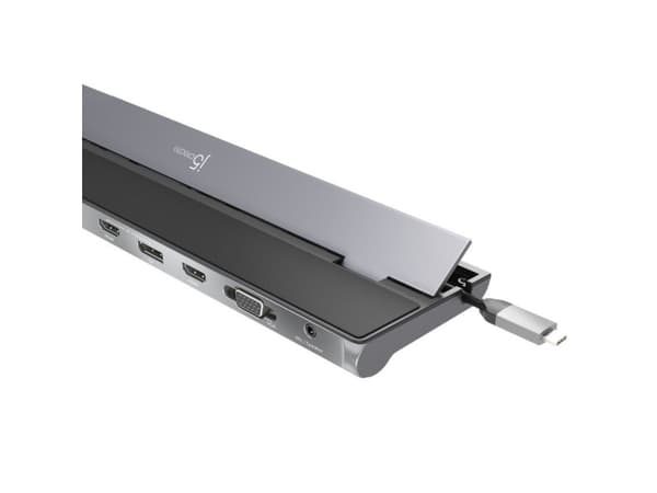 j5create USB-C™ telakointiasema kolmella näytöllä, USB 3.2 Gen 1 (3.1 Gen 1) Type-C, DisplayPort, HDMI, RJ-45, USB 3.2 Gen 1 (3.1 Gen 1) Type-A, USB