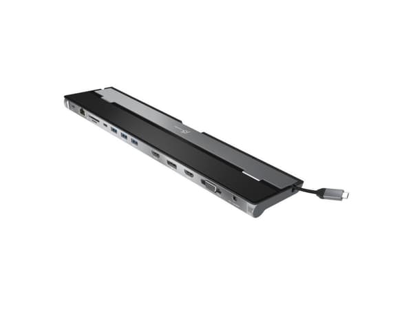 j5create USB-C™ telakointiasema kolmella näytöllä, USB 3.2 Gen 1 (3.1 Gen 1) Type-C, DisplayPort, HDMI, RJ-45, USB 3.2 Gen 1 (3.1 Gen 1) Type-A, USB
