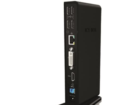 ICY BOX IB-DK2241AC - Dockningsstation - USB - DVI, HDMI - 1GbE