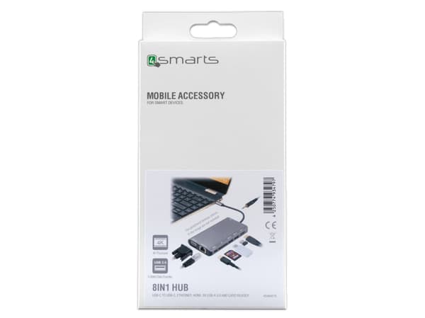 4smarts 468678, USB 3.2 Gen 1 (3.1 Gen 1) Type-C, 3.5mm,HDMI,RJ-45,USB 3.2 Gen 1 (3.1 Gen 1) Type-A,USB 3.2 Gen 1 (3.1 Gen 1) Type-C,VGA, SD, 5000 Mb