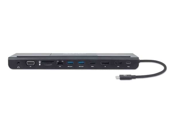 Manhattan 153478, Ledningsført, USB 3.2 Gen 1 (3.1 Gen 1) Type-C, 100 W, 10,100,1000 Mbit/s, Sort, MMC, MMC Mobile, SD, SDHC, SDXC