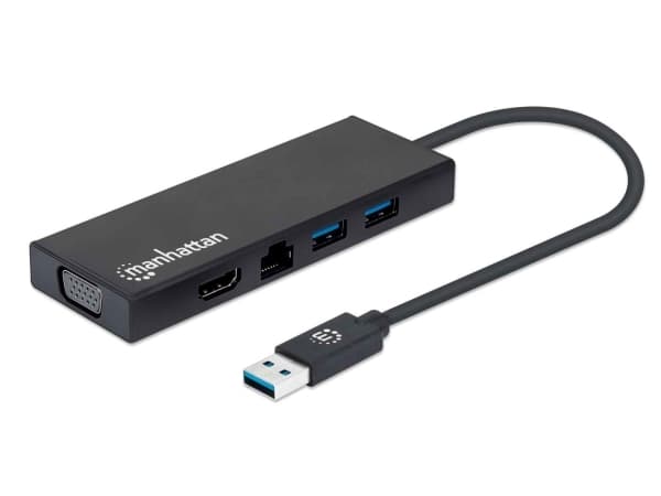 Manhattan 152846, USB A-tyyppi, Musta, Alumiini, CE FCC RoHS2 WEEE, Windows 10, Windows 7, Windows 8.1, 0 - 45 °C