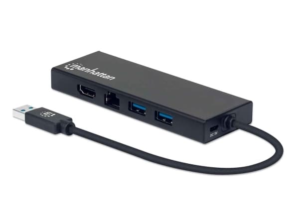 Manhattan 152846, USB A-tyyppi, Musta, Alumiini, CE FCC RoHS2 WEEE, Windows 10, Windows 7, Windows 8.1, 0 - 45 °C