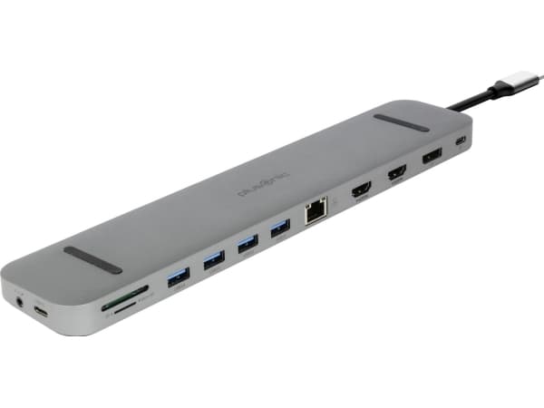 ALLNET PSUC2501, USB 3.2 Gen 1 (3.1 Gen 1) Type-C, 100 W, Harmaa, MicroSD (TransFlash), SD, 3.5mm, DisplayPort, HDMI, RJ-45, USB 3.2 Gen 1 (3.1 Gen 1