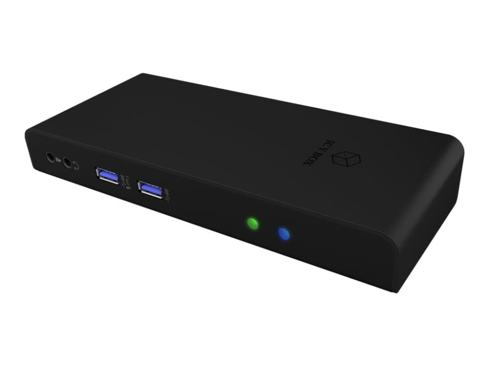RaidSonic ICY BOX IB-DK2251AC - Dokkingstasjon - USB-C / USB 3.0 - 2 x HDMI - GigE