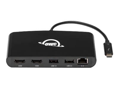 OWC Thunderbolt 3 mini Dock, Langallinen, Thunderbolt 3, 1000 Mbit/s, Musta, 40 Gbit/s, Alumiini