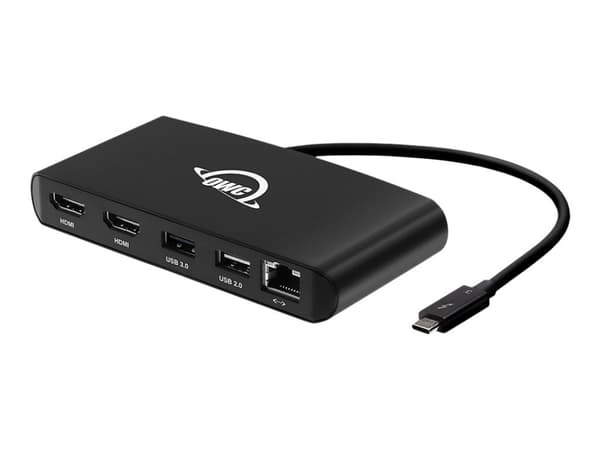 OWC Thunderbolt 3 mini Dock, Langallinen, Thunderbolt 3, 1000 Mbit/s, Musta, 40 Gbit/s, Alumiini