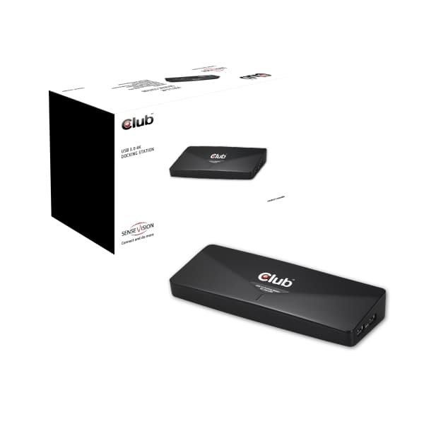 CLUB3D CSV-3103D The Club 3D Universal USB 3.1 Gen 1 UHD 4K Docking station, Langallinen, USB 3.2 Gen 1 (3.1 Gen 1) Type-A, 1.4a, USB, 10,100,1000 Mb