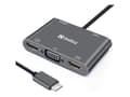 Pikkukuva 2 / 5: Sandberg USB-C Dock 2xHDMI+1xVGA+USB+PD, Langallinen, USB 3.2 Gen 1 (3.1 Gen 1) Type-C, Harmaa, 4K Ultra HD, 3840 x 2160 pikseliä, 1920 x 1080 piksel