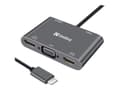 Pikkukuva 1 / 5: Sandberg USB-C Dock 2xHDMI+1xVGA+USB+PD, Langallinen, USB 3.2 Gen 1 (3.1 Gen 1) Type-C, Harmaa, 4K Ultra HD, 3840 x 2160 pikseliä, 1920 x 1080 piksel