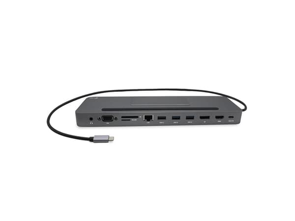 i-Tec USB-C Metallinen ergonominen 4K 3x näytön telakointiasema + Power Delivery - Telakointiasema - USB-C / Thunderbolt 3 - VGA, HDMI, DP - GigE