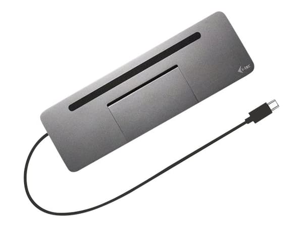 i-Tec USB-C Metallinen ergonominen 4K 3x näytön telakointiasema + Power Delivery - Telakointiasema - USB-C / Thunderbolt 3 - VGA, HDMI, DP - GigE