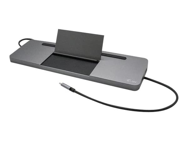 i-Tec USB-C Metallinen ergonominen 4K 3x näytön telakointiasema + Power Delivery - Telakointiasema - USB-C / Thunderbolt 3 - VGA, HDMI, DP - GigE