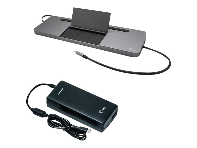 i-Tec USB-C Metal Ergonomic 4K 3x Display Docking Station with Power Delivery 85 W - Dokkingstasjon - USB-C / Thunderbolt 3 - VGA, HDMI, DP - GigE -