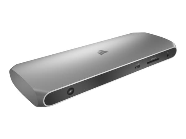 Corsair TBT100, Thunderbolt 3, Ruostumaton teräs, SD, 3.5mm, HDMI, RJ-45, Thunderbolt 3, USB 3.2 Gen 1 (3.1 Gen 1) Type-A, USB 3.2 Gen 2 (3.1 Gen 2).