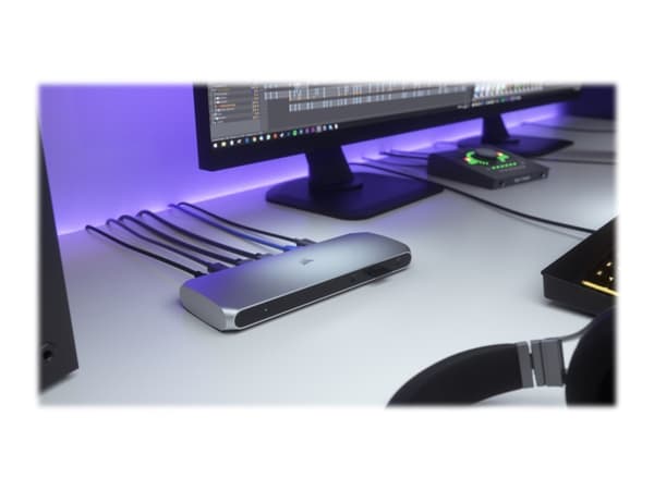 Corsair TBT100, Thunderbolt 3, Ruostumaton teräs, SD, 3.5mm, HDMI, RJ-45, Thunderbolt 3, USB 3.2 Gen 1 (3.1 Gen 1) Type-A, USB 3.2 Gen 2 (3.1 Gen 2).
