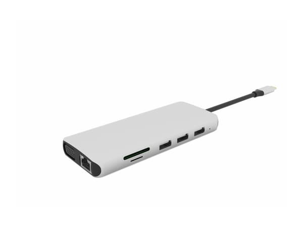 eSTUFF Single USB-C Dock - Telakointiasema - USB-C 3.2 Gen 1 - VGA, HDMI - GigE