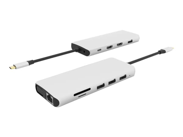 eSTUFF Single USB-C Dock - Telakointiasema - USB-C 3.2 Gen 1 - VGA, HDMI - GigE