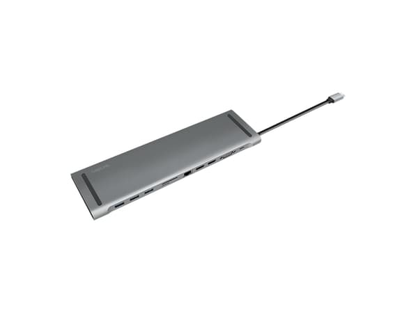 LogiLink UA0373, Kabel, USB 3.2 Gen 1 (3.1 Gen 1) Type-C, 100 W, 3,5 mm, 10,100,1000 Mbit/s, Gjuten aluminium