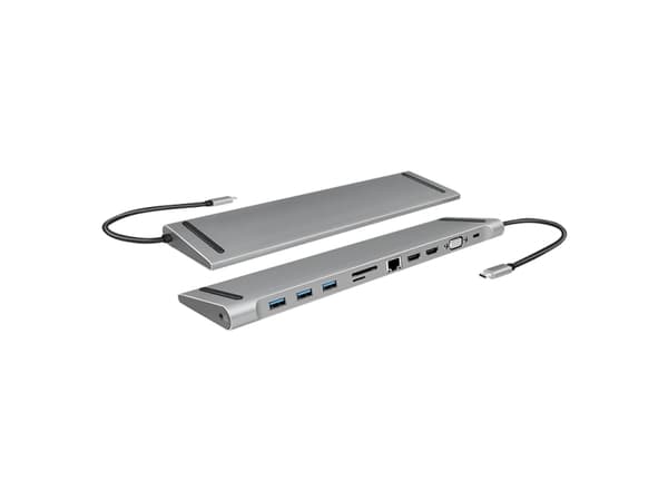 LogiLink UA0373, Kabel, USB 3.2 Gen 1 (3.1 Gen 1) Type-C, 100 W, 3,5 mm, 10,100,1000 Mbit/s, Gjuten aluminium