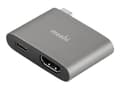 Miniatyrbild 2 av 5: Moshi - Videokort - 24 pin USB-C hane till HDMI, 24 pin USB-C hona - Stöd för Power Delivery 3.0, 4K60Hz stöd