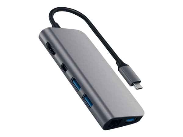 Satechi Alumiininen Type-C multimediasovitin - telakointiasema - USB-C - Mini DP - GigE