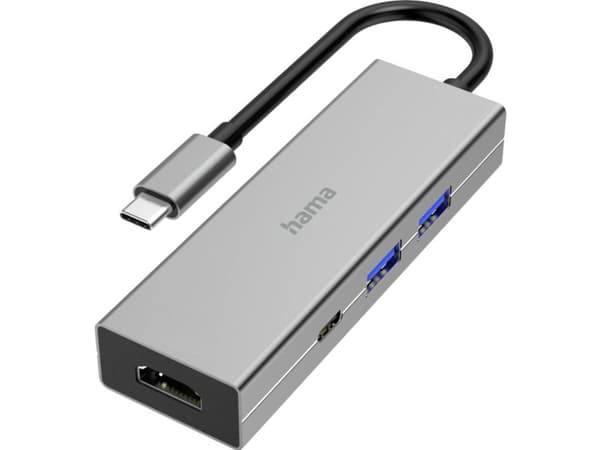 Hama 00200107, USB 3.2 Gen 1 (3.1 Gen 1) Type-C, 100 W, Antrasiitti, Harmaa, HDMI, USB 3.2 Gen 1 (3.1 Gen 1) Type-A, USB 3.2 Gen 1 (3.1 Gen 1) Type-C
