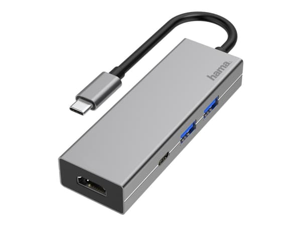 Hama 00200107, USB 3.2 Gen 1 (3.1 Gen 1) Type-C, 100 W, Antrasiitti, Harmaa, HDMI, USB 3.2 Gen 1 (3.1 Gen 1) Type-A, USB 3.2 Gen 1 (3.1 Gen 1) Type-C