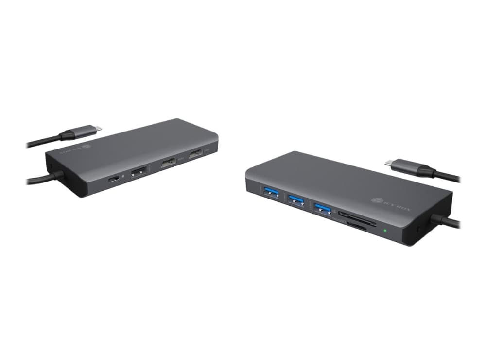 RaidSonic ICY BOX IB-DK4070-CPD - Dokkingstasjon - USB-C - VGA, 2 x HDMI - GigE