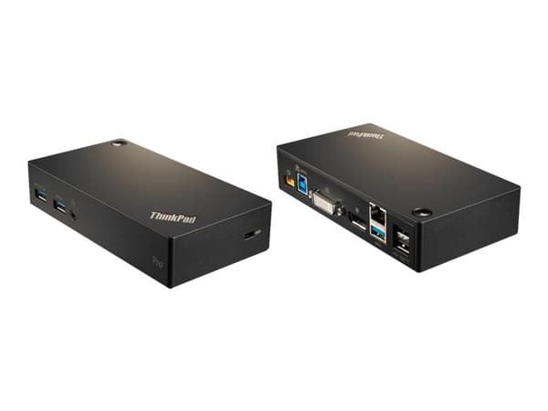 Lenovo ThinkPad USB 3.0 Pro Dock - Dockningsstation - USB 3.0 - DP - 1GbE - 45 Watt - FRU